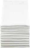Pure Cotton White Muslin Squares - Pack of 12